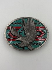 masterpiece belt buckle BA-499 eagle Attacking Nice Enamel Background