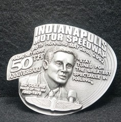 WH09116 NOS VINTAGE 2002 *86TH RUNNING INDIANAPOLIS MOTOR SPEEDWAY* BELT BUCKLE