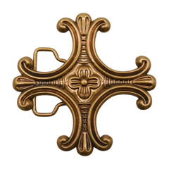 Men Women Belt Buckle Vintage Gold Color Metal Jeremiah Big Cross Saint Maurice