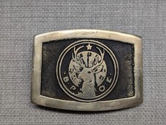 vintage 1970s order of the ELKS belt buckle BPOE western SOLID BRASS cannell