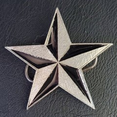 Monster Belt Buckles 2000 Mobtown Chicago Nautical Star Black Silver Pewter Tone