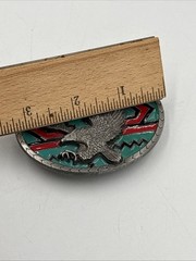 masterpiece belt buckle BA-499 eagle Attacking Nice Enamel Background