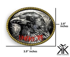 Raven Nevermore Belt Buckle – Handmade Halloween Belt Buckle – 992