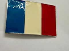 Flag of France French Country Blue White Red Enamel Patriotic Belt Buckle