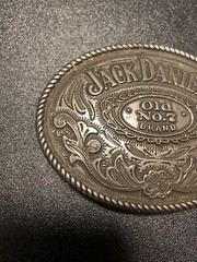 Vintage Western Style Jack Daniels Belt Buckle / Old #7 Brand Hipster