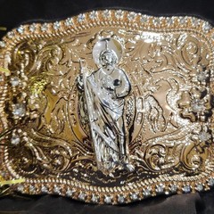Saint jude San Judas Western belt Buckle Rose Gold Silver Heavy Zinc Alloy