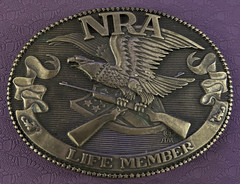Norman Company NRA Life Member Eagle Brass Oval Western Belt Buckle