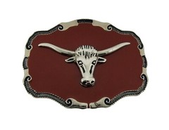 Bull Longhorn Buffalo Ox Antiqued Men Women Skull Belt Buckle Rodeo Metal Heavy.
