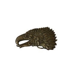 Eagle Head Belt Buckle Antique Brass Tone Western Animal Detailed Metal
