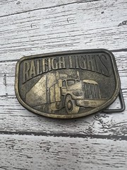 Raleigh Lights Truck Trucking Trucker Belt Buckle Professional Driver
