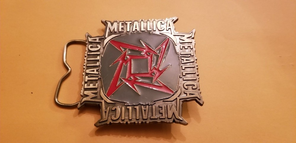 BUCKLE /BELT – METALLICA WICKED SQUARE – HEAVY METAL BAND – 3&Prime;D – STEEL/ENAMEL