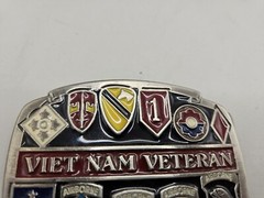 US Army Vietnam Veteran Belt Buckle Made In USA « We served our time in hell »