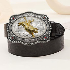 Texas State Cowboy Rodeo Scorpion Saint Jude Rooster Western Rodeo Belt Buckle