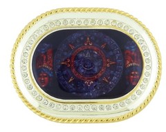Aztec Indian Pewter Azteca Calendar Belt Buckle Mayan Calendario Azteca MEXICAN