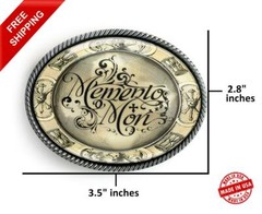 Victorian Memento Mori Belt Buckle – Gothic Silver Handmade Artisan – 132-4