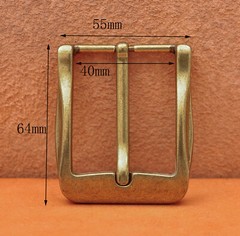40mm Cool Retro Antique Brass Casual Men Single Pin Prong Leather Belt Buckle