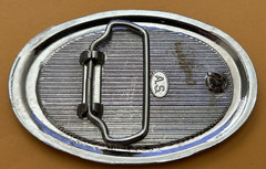 Vintage SCHOOL BUS Belt Buckle Chrome Black Background Raised Element Yellow Bus