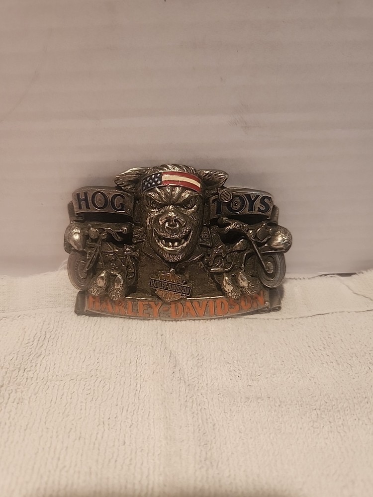 Vintage HARLEY DAVIDSON belt buckle H-411 1991 Baron USA Hog Toys Rare