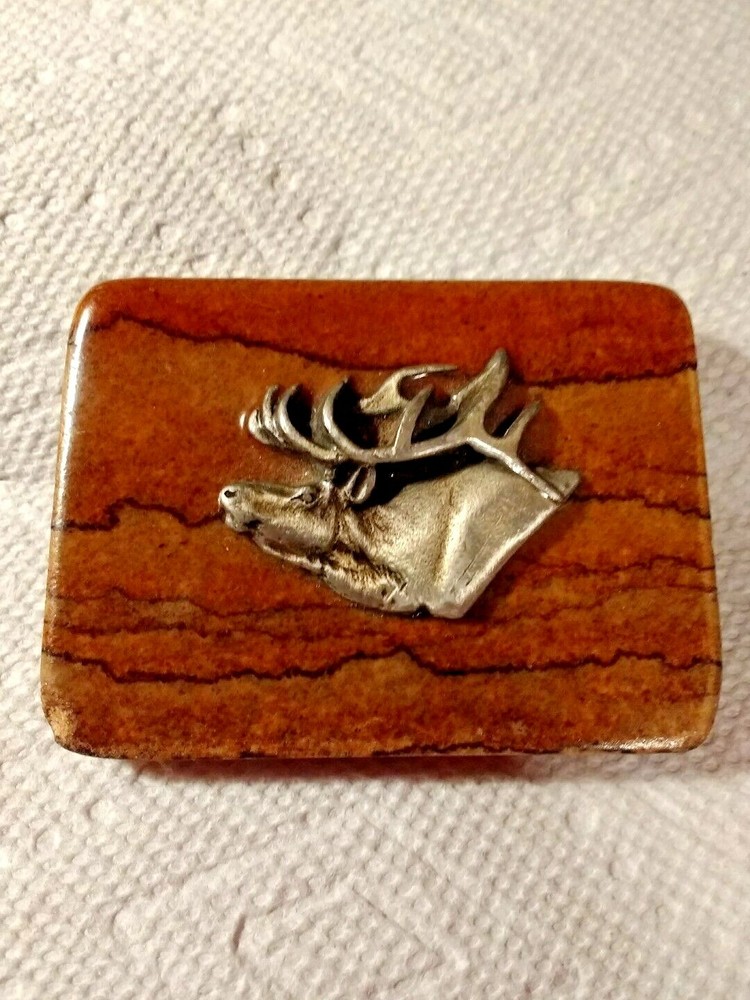 HANDMADE Elk MENS BELT BUCKLE CASUAL Blemished chipped Hunters Deer