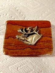 HANDMADE Elk MENS BELT BUCKLE CASUAL Blemished chipped Hunters Deer