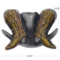 Cowboy Boots and Hat Western Belt Buckle Metal