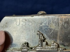 VTG Naval USS Trippe FF-1075 Belt Buckle Military Style Knox Class Frigate Japan
