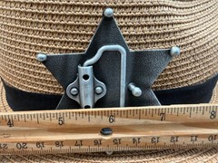 Antiqued Silver Sheriff Star Belt Buckle