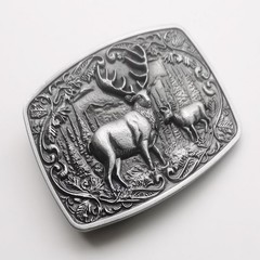 Outdoor Double Deer Zinc Alloy Belt Buckle Fashion Trend Belt Buckle