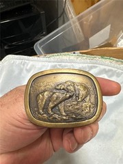 Vintage Indiana Medal Craft Lot of 2 Buckles – Polar Bear and Doe and Buck AS IS