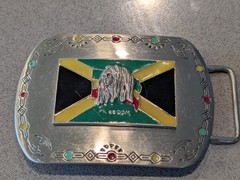 Jamaican Flag Freedom Bob Marley Belt Buckle