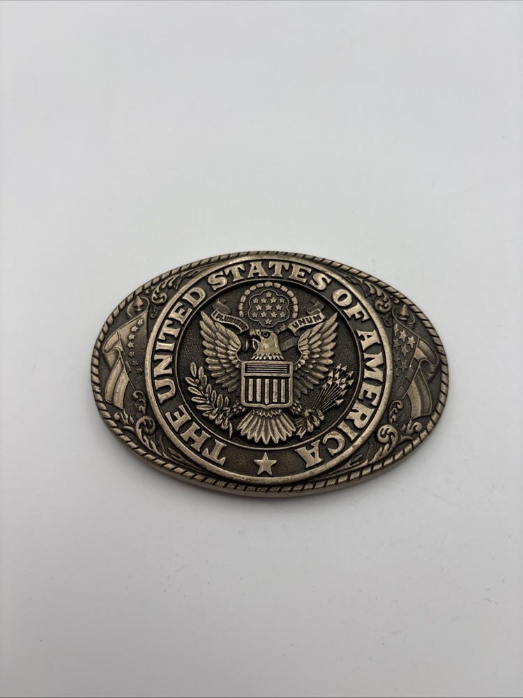 United States of America Tony Lama Belt Buckle Brass Eagle 3 3/4  » State Series