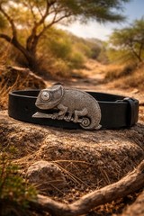 Chameleons Belt Buckle – Artistic Silver Finish