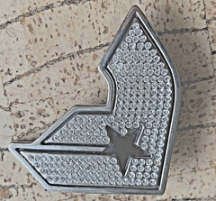 Famous Star and Straps Belt Buckle Initial F Silver Metal New Men Women Cosplay
