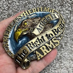 VTG Americas Heritage The Right To Bear Arms Belt Buckle Great American Co 1980s
