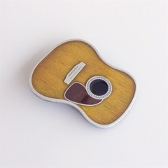 Vintage Style Enamel Guitar Music Belt Buckle