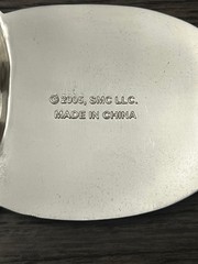 SMC Chick Magnet Belt Buckle Mens Silver Red Cream Enamel Pinup 2005 Novelty