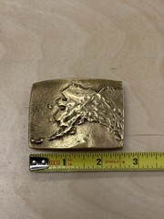 Vintage Anacortes Brass Works LTD Alaska Buckle 1975 Signed by Kit Marcinko