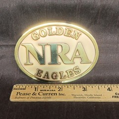 NRA National Rifle Association Golden Eagles Gold Plated Belt Buckle Original BX