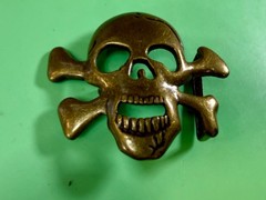 Creepy Skull Crossbones See-Trough Halloween Cutout Belt Buckle For 1.25&Prime; Belt