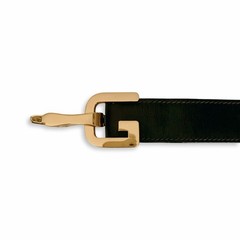 Gucci Gg Logo Buckle Leather Belt Brown Gold Hardware Made In Italy