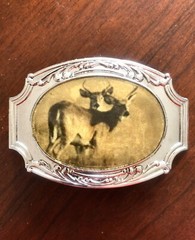 Western Printed On Outdoor Deer Hunting Hunter Metal Unisex Men’s Belt Buckle