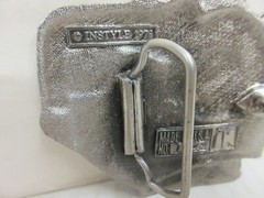 1970s InStyle Locomotive Train Belt Buckle White Metal Men&rsquo;s Fashion Accessory
