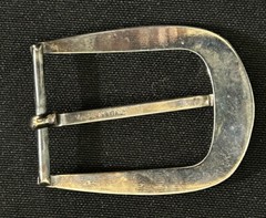 Silver With Copper Faceted Sides Mixed Metal Belt Buckle Vintage 2&Prime; W
