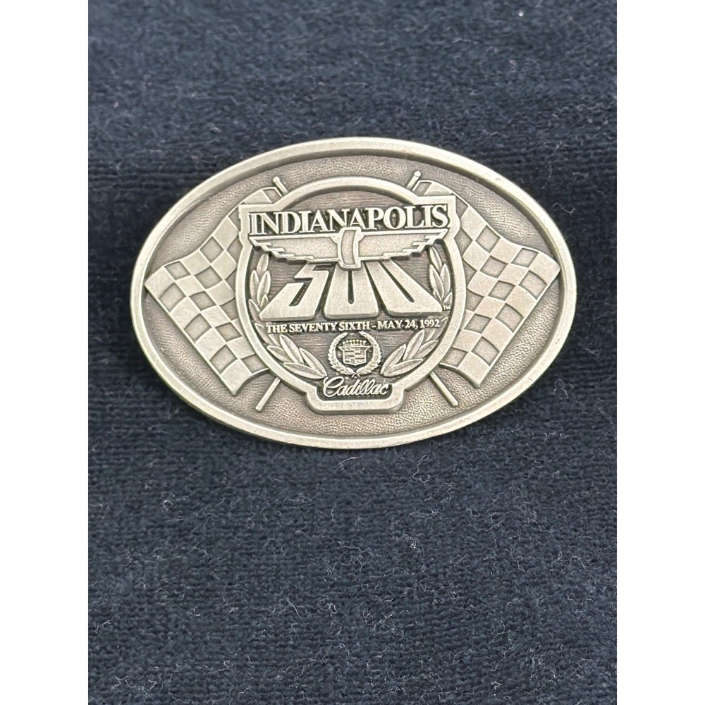 1992 Indianapolis 500 Belt Buckle Solid Pewter Limited Edition Cadillac 100/500