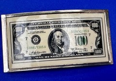 One Hundred Dollar Bill Picture Note United States of America Belt Buckle