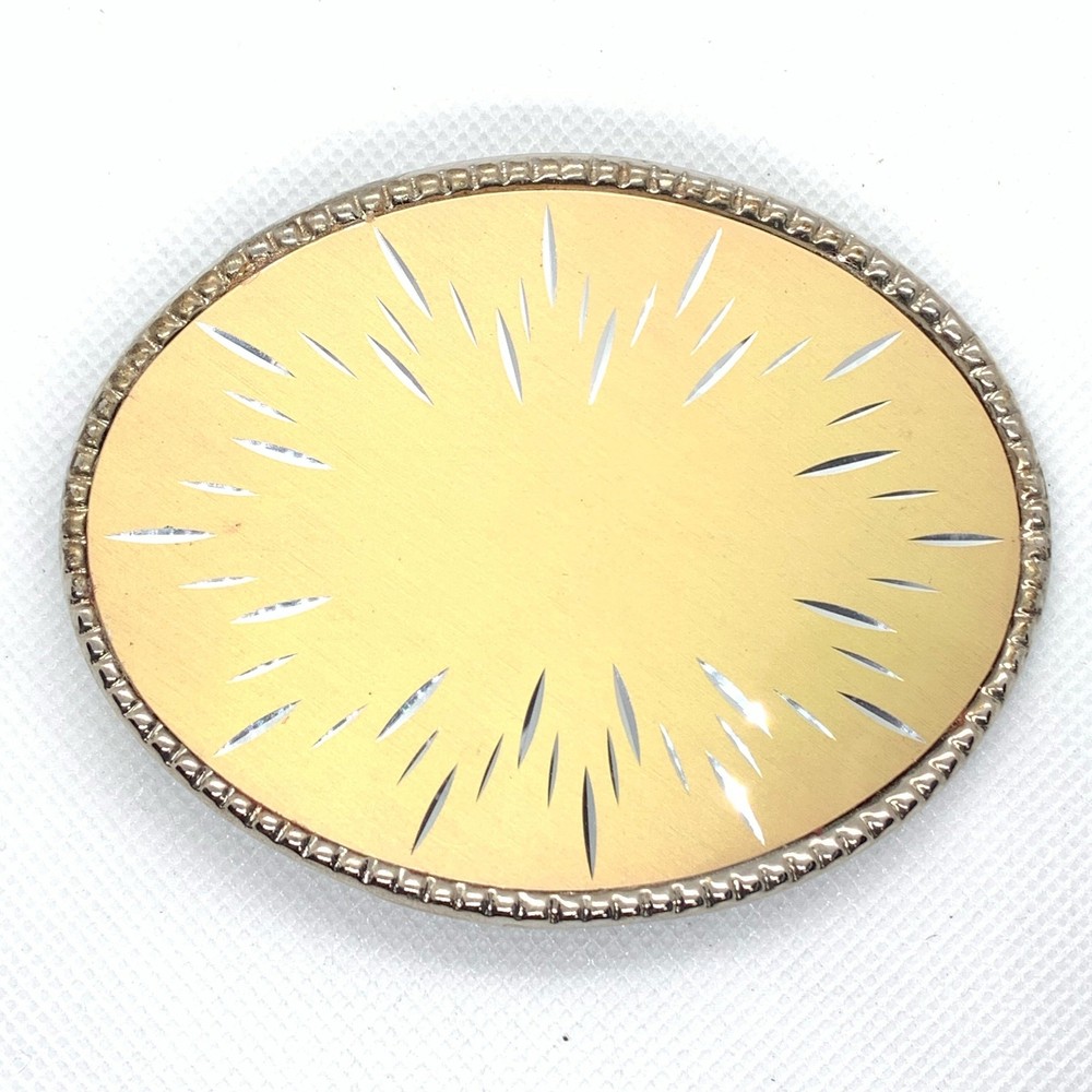 Yellow & Silver Western Style Belt Buckle