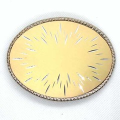 Yellow & Silver Western Style Belt Buckle