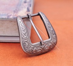 30mm Western Engraved Silver Equestrian Tack Bridle/Halter Belt Buckle 3pc Set