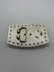 Men&rsquo;s Silver Metal Western Cowboy Longhorn Belt Buckle 2.75 x 4.25 in