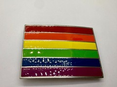 Rainbow Pride Flag LGBTQ Movement Enameled Great American Prod 2005 Belt Buckle